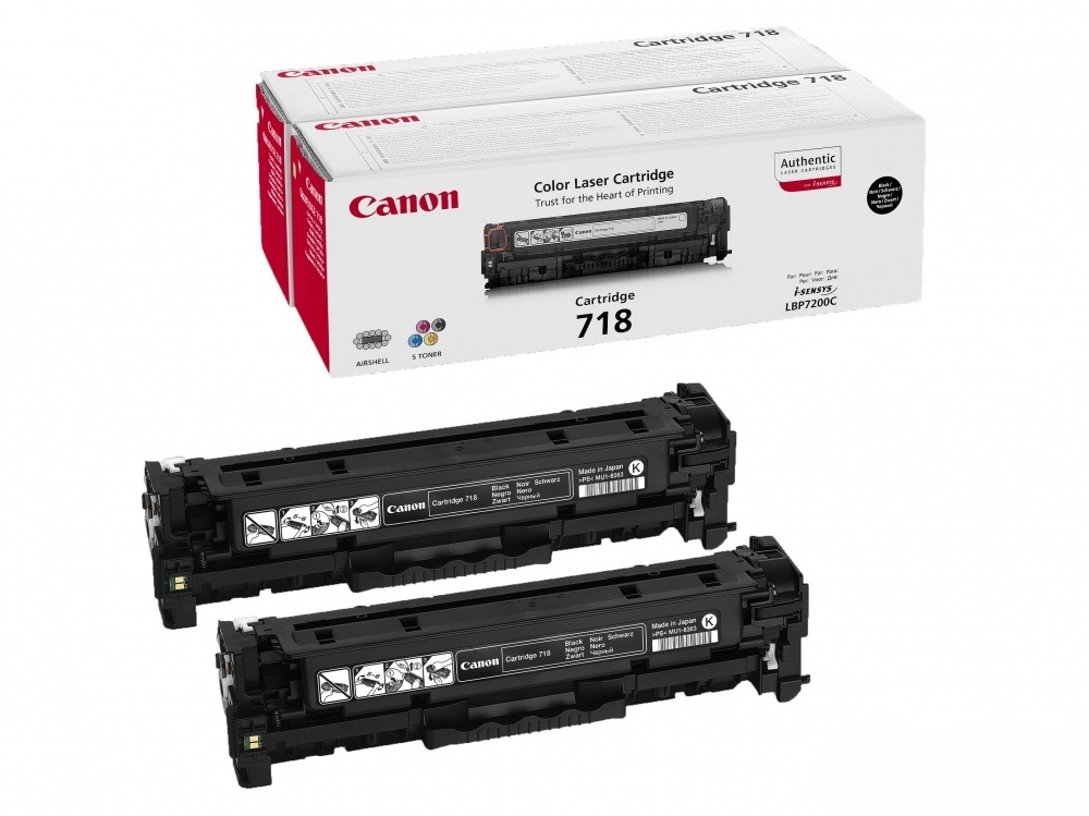 картинка Двойной картридж 718 BK (2662B005) для Canon LBP-7200/MF-8330/8350 (черный, 2*3.4k) от магазина Альфакс