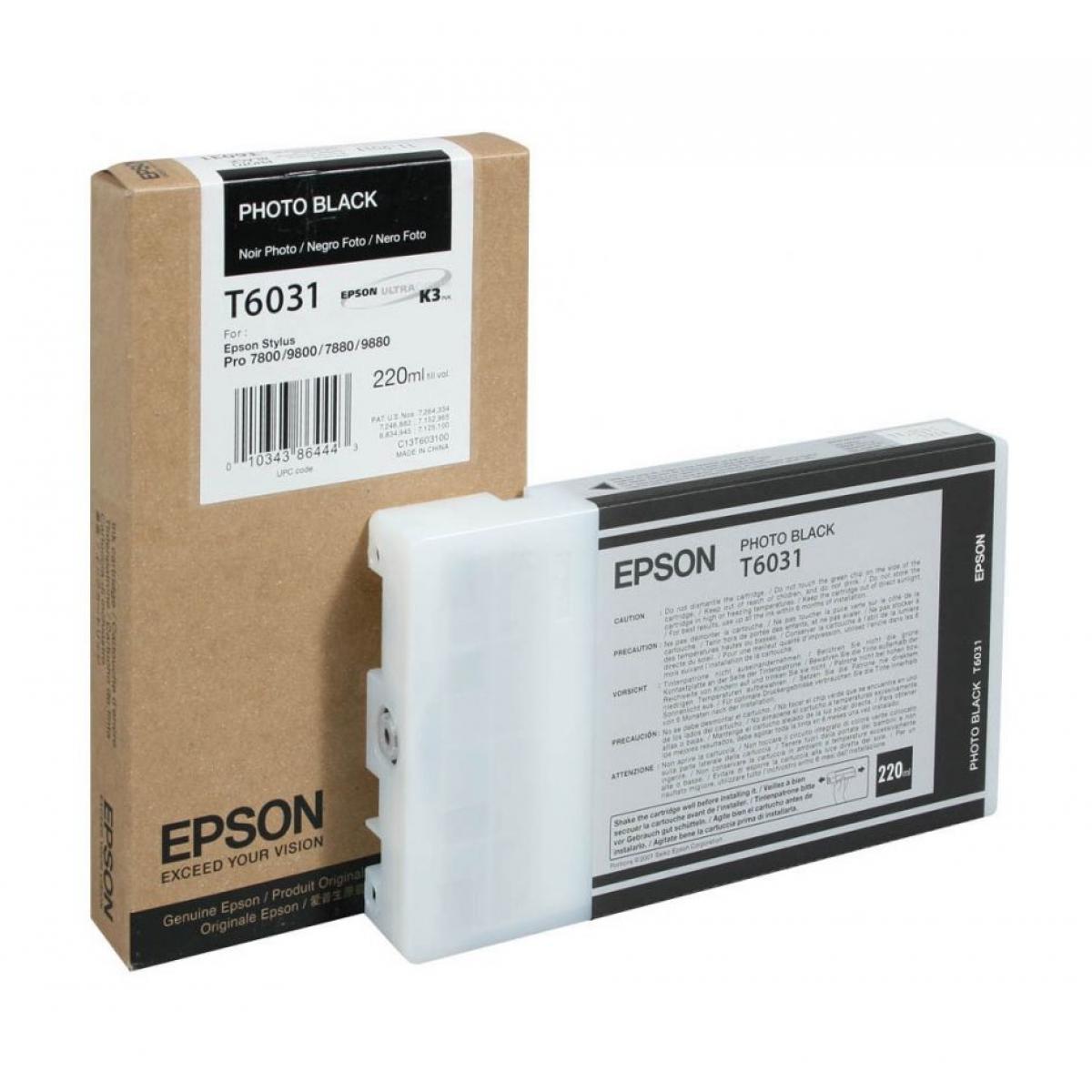 картинка Картридж C13T603100 для Epson Stylus Pro 7800/9800/7880/9880 (черный, 220 ml) от магазина Альфакс